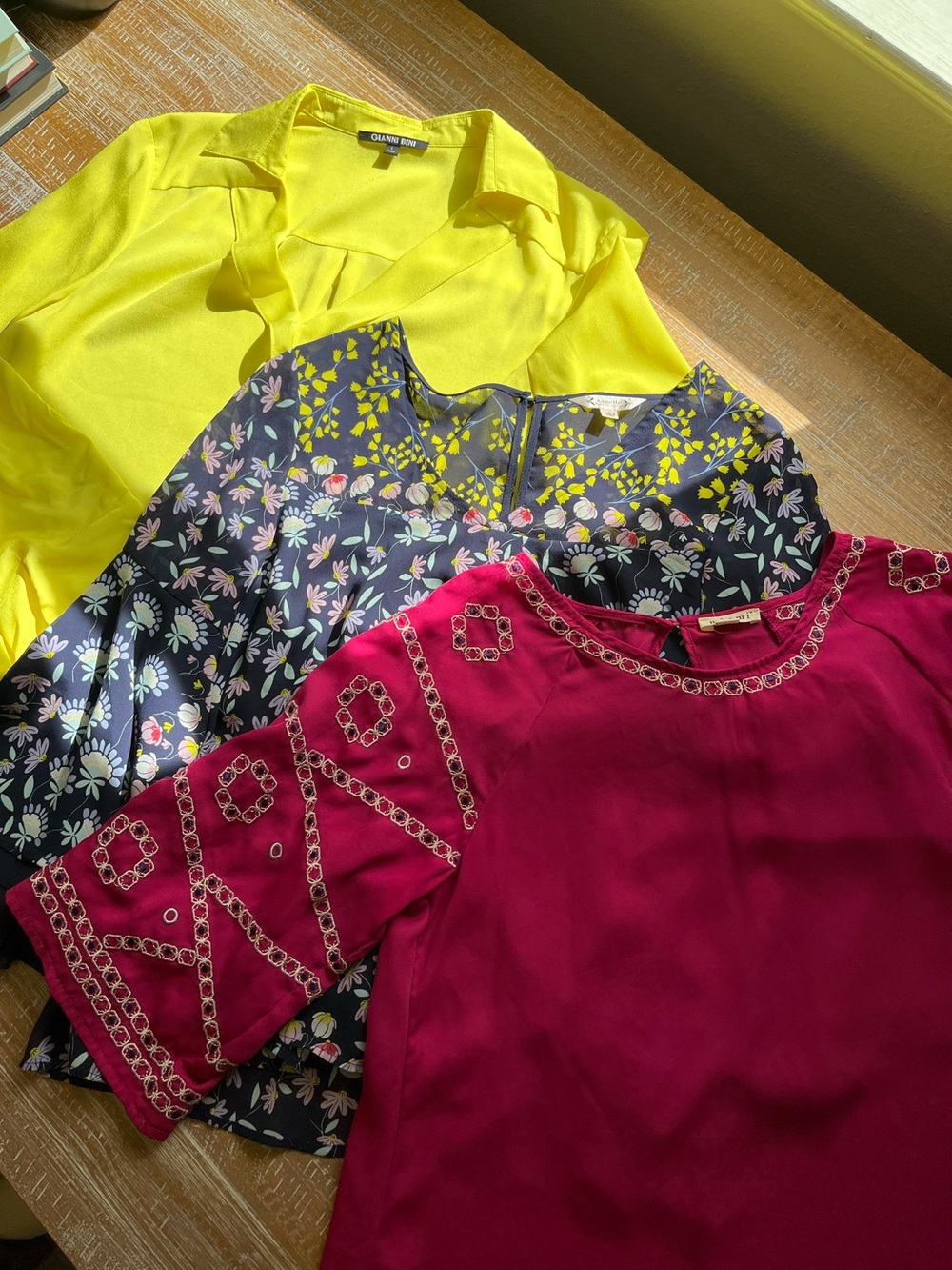 BUNDLE of 3 colorful blouses Miami, Gianni Bini, Nanette Lepore